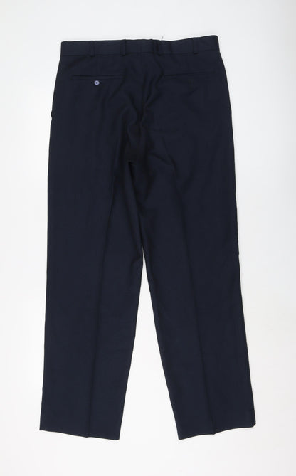 Mens UK Size 34 in Classic Regular Fit  Blue Trousers