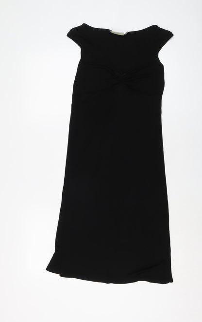 River Island Womens Black Acetate A-Line Size 10 V-Neck Pullover