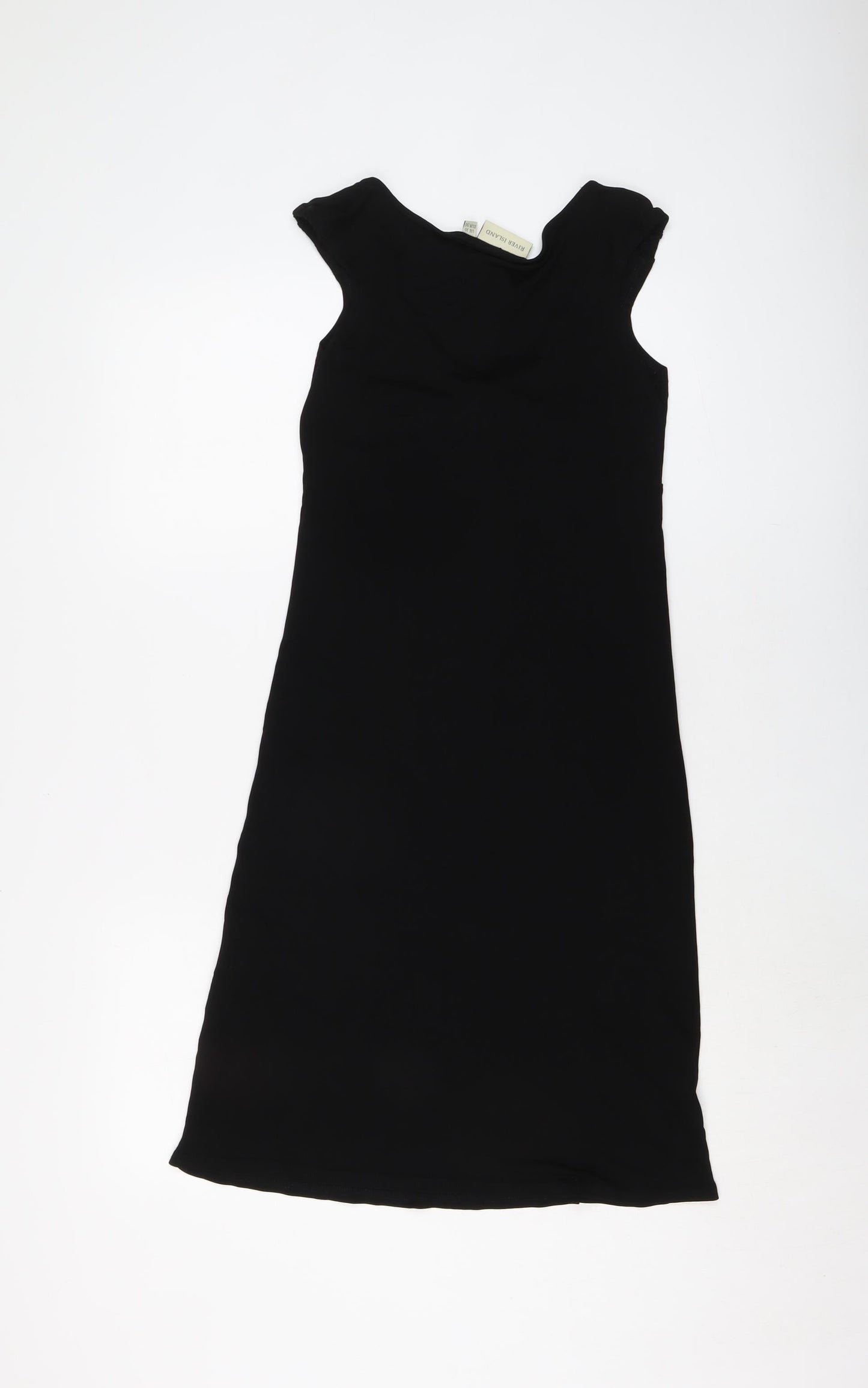 River Island Womens Black Acetate A-Line Size 10 V-Neck Pullover