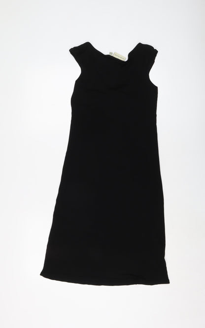 River Island Womens Black Acetate A-Line Size 10 V-Neck Pullover