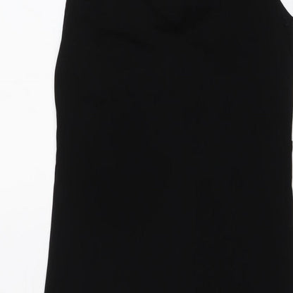 River Island Womens Black Acetate A-Line Size 10 V-Neck Pullover