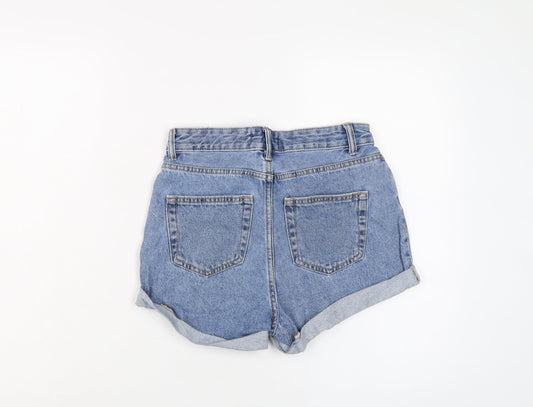 Denim & Co. Womens Blue Cotton Hot Pants Shorts Size 6 L3 in Regular Button
