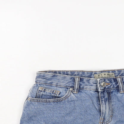 Denim & Co. Womens Blue Cotton Hot Pants Shorts Size 6 L3 in Regular Button