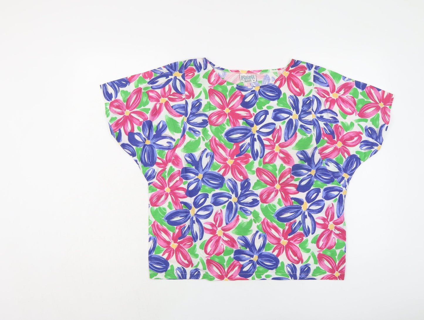 Womens UK Size M Para Multicoloured Basic T-Shirt