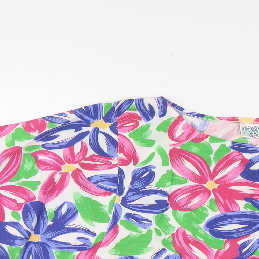 Womens UK Size M Para Multicoloured Basic T-Shirt