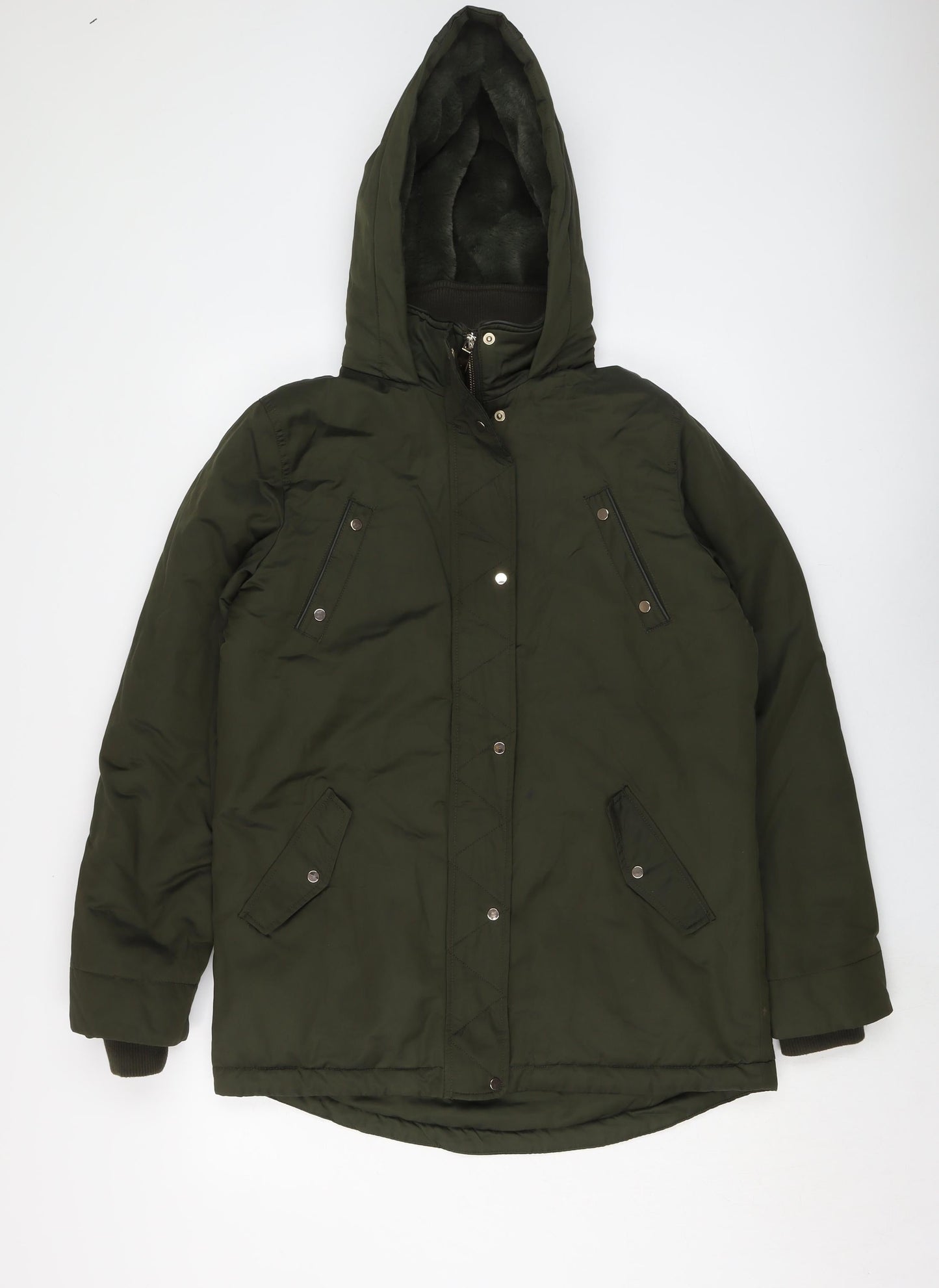 M&Co Girls Green Jacket Size 14 Years Zip
