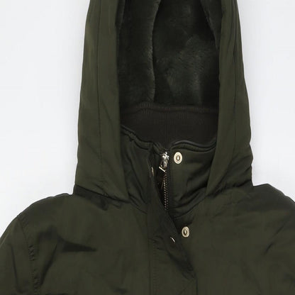 M&Co Girls Green Jacket Size 14 Years Zip