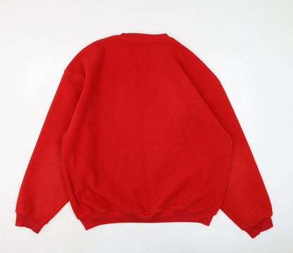 WEEKENDERS Mens Red Polyester Pullover Sweatshirt Size L