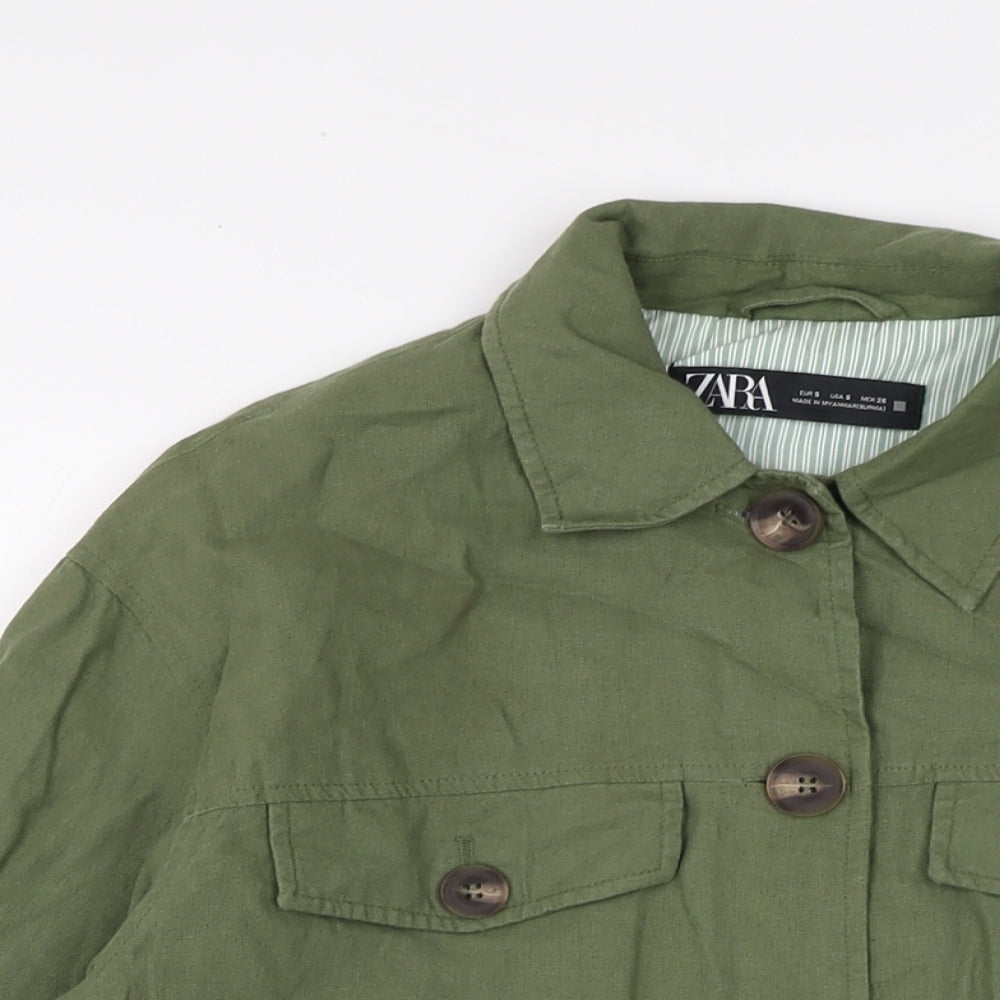 Womens UK Size S Zara Green Jacket
