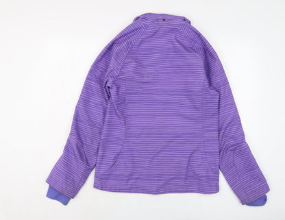 H&M Girls Purple Striped Jacket Size 14 Years Zip
