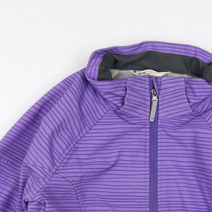 H&M Girls Purple Striped Jacket Size 14 Years Zip