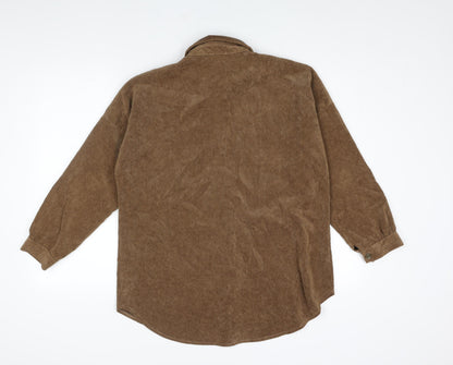 Womens UK Size 8 Rebellious Brown Basic Button-Up