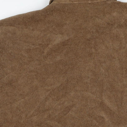 Womens UK Size 8 Rebellious Brown Basic Button-Up