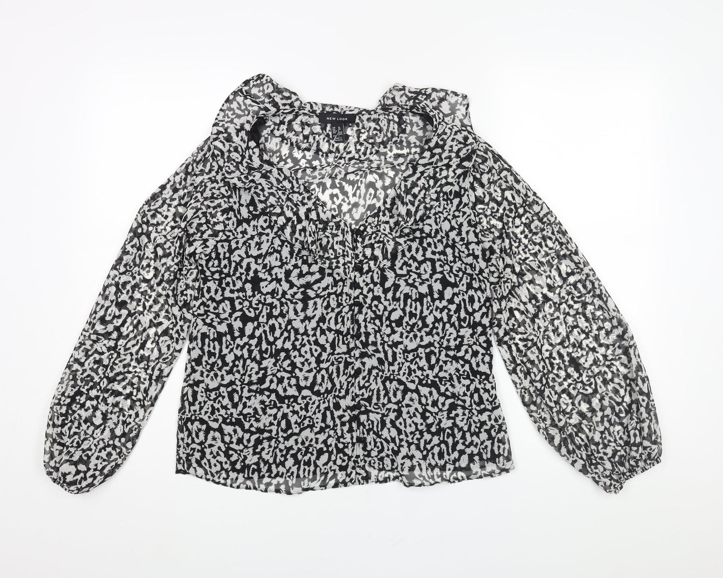 Womens UK Size 10 New Look Black Basic Blouse