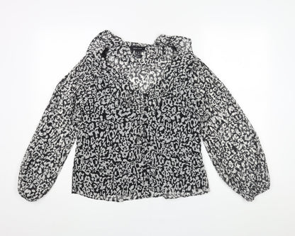 Womens UK Size 10 New Look Black Basic Blouse
