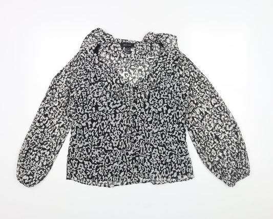 Womens UK Size 10 New Look Black Basic Blouse