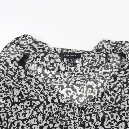 Womens UK Size 10 New Look Black Basic Blouse
