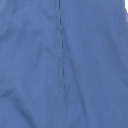 Alfred Angelo Womens Blue Polyester Ball Gown Size 14 Halter Zip - Belt Detail Rouched