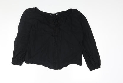 Womens UK Size L JustFab Black Basic Blouse