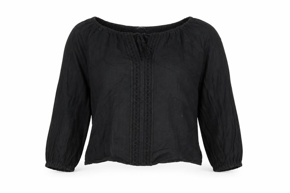 Womens UK Size L JustFab Black Basic Blouse