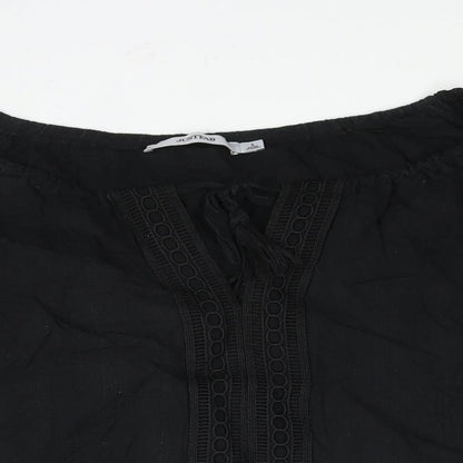 Womens UK Size L JustFab Black Basic Blouse