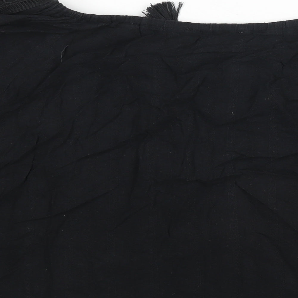 Womens UK Size L JustFab Black Basic Blouse