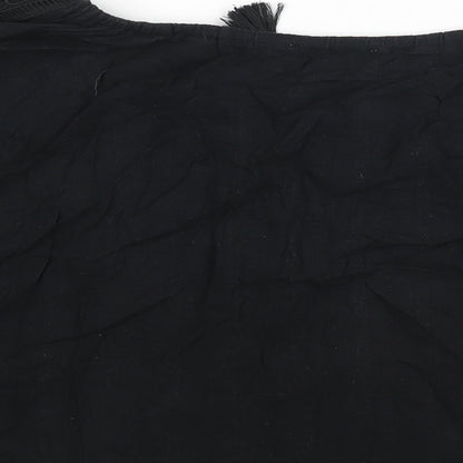 Womens UK Size L JustFab Black Basic Blouse