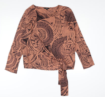 Womens UK Size 14 NEXT Brown Basic Blouse