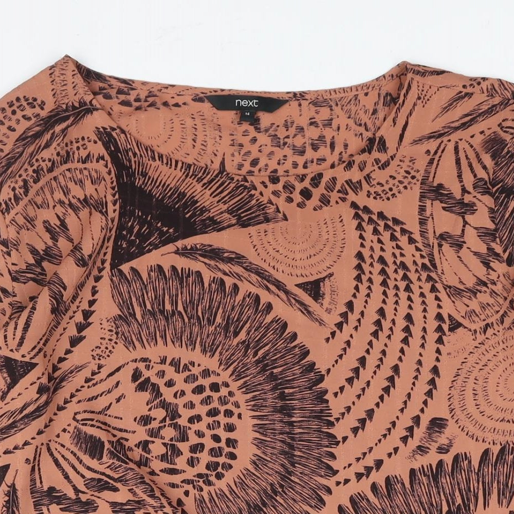 Womens UK Size 14 NEXT Brown Basic Blouse