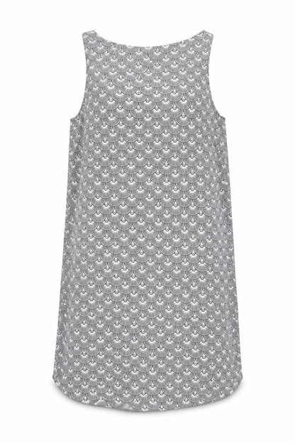 H&M Womens Black Geometric Polyester Shift Size 10 Round Neck Pullover