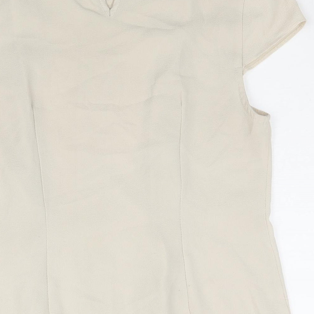 Womens UK Size 12 Dorothy Perkins Beige Basic Blouse