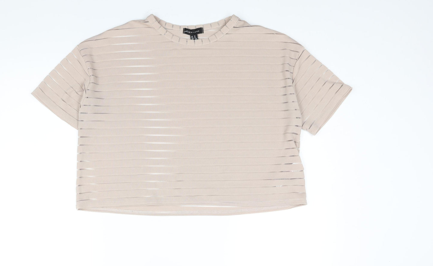 Womens UK Size M New Look Beige Basic T-Shirt