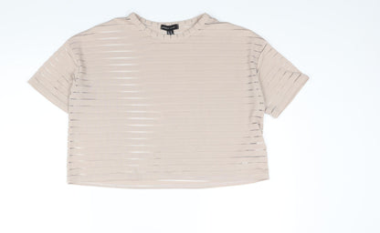 Womens UK Size M New Look Beige Basic T-Shirt