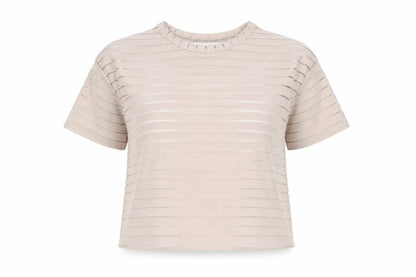 Womens UK Size M New Look Beige Basic T-Shirt