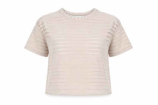 Womens UK Size M New Look Beige Basic T-Shirt