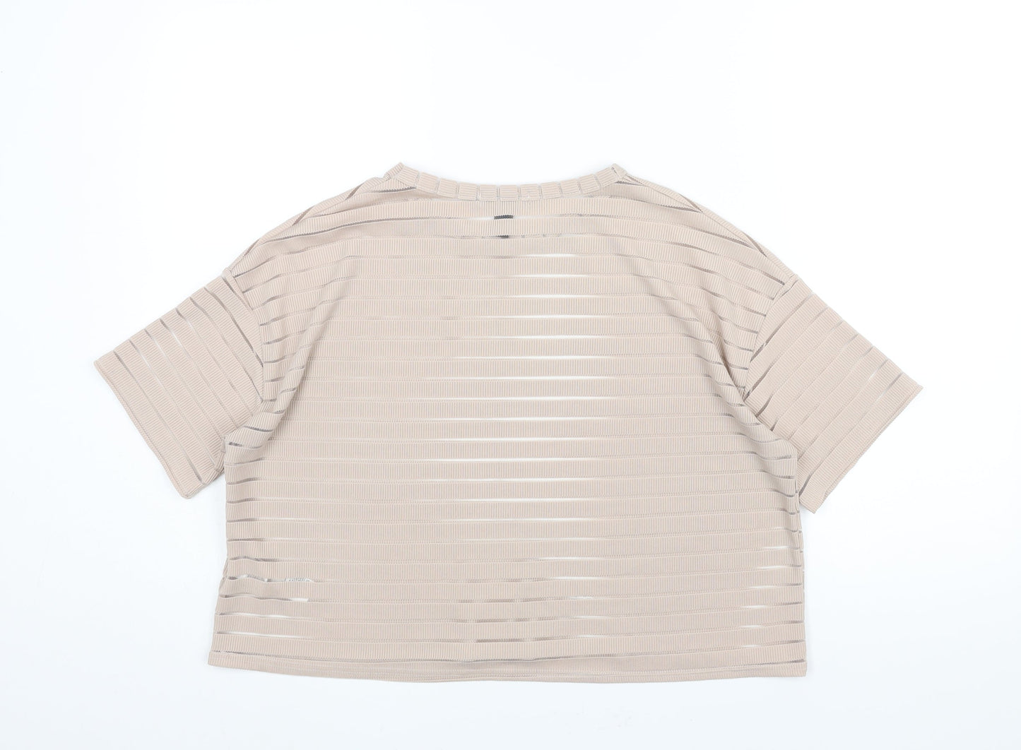 Womens UK Size M New Look Beige Basic T-Shirt