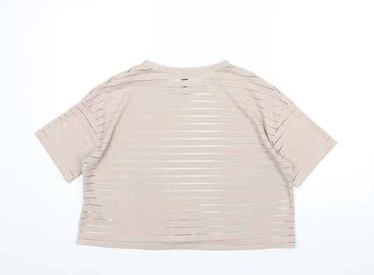 Womens UK Size M New Look Beige Basic T-Shirt