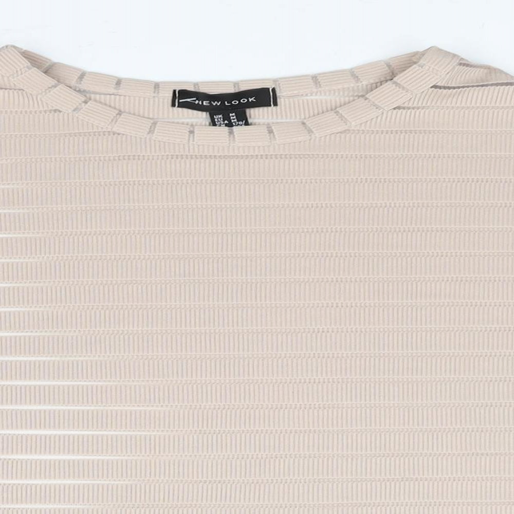 Womens UK Size M New Look Beige Basic T-Shirt
