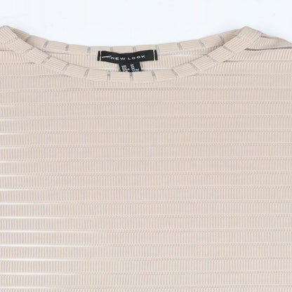 Womens UK Size M New Look Beige Basic T-Shirt