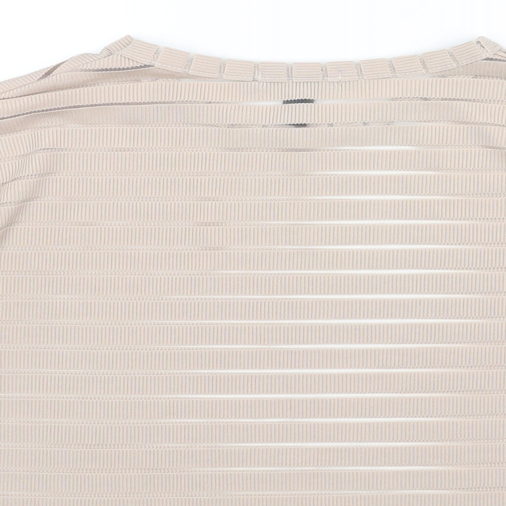 Womens UK Size M New Look Beige Basic T-Shirt