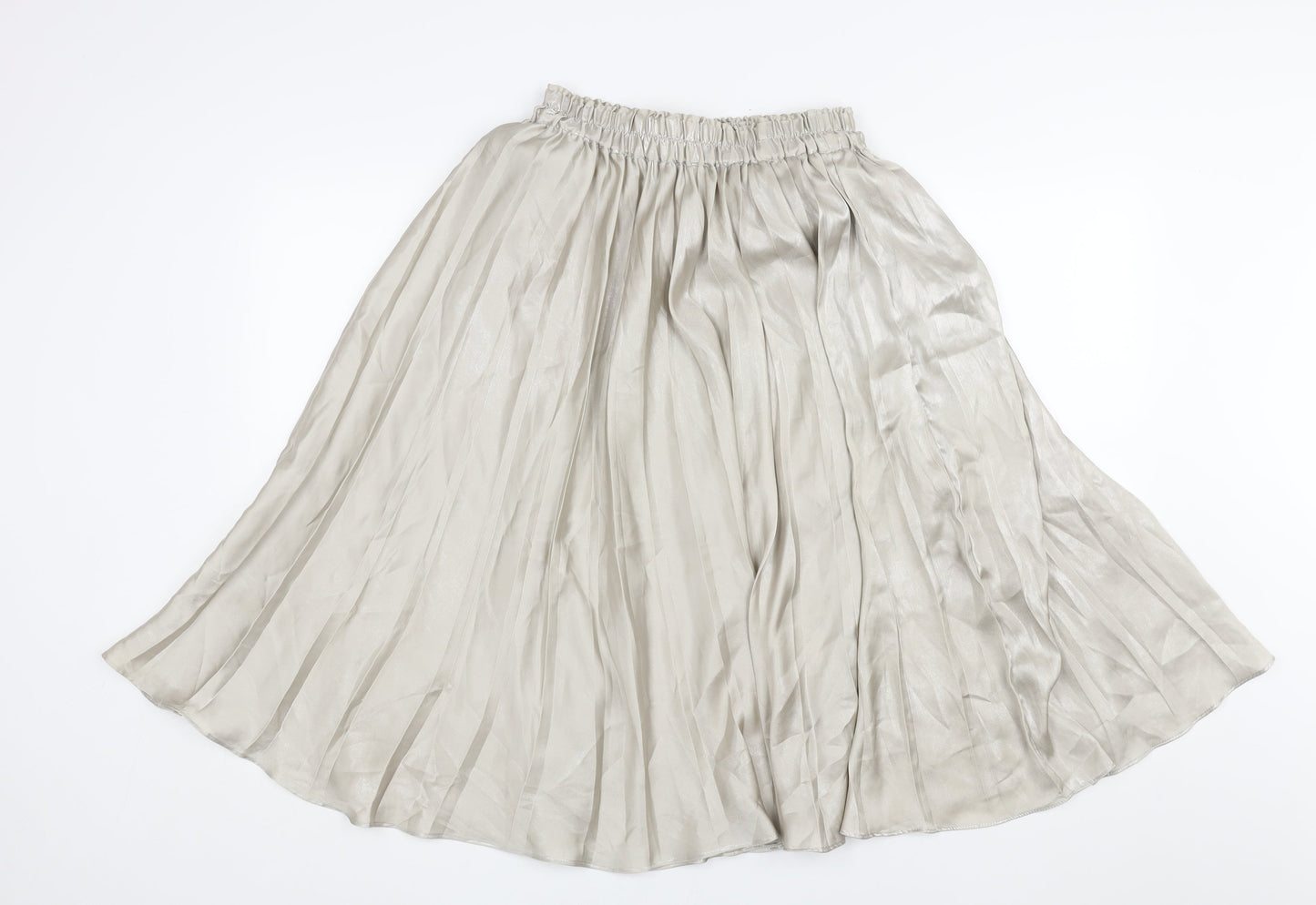 H&M Womens Grey Polyester Flare Skirt Size 8