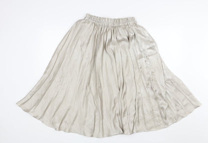 H&M Womens Grey Polyester Flare Skirt Size 8