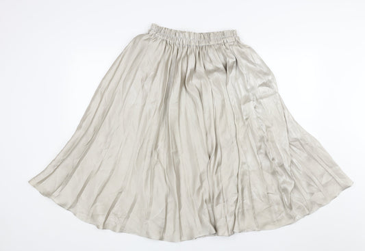 H&M Womens Grey Polyester Flare Skirt Size 8