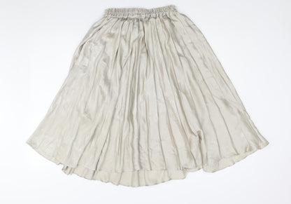 H&M Womens Grey Polyester Flare Skirt Size 8