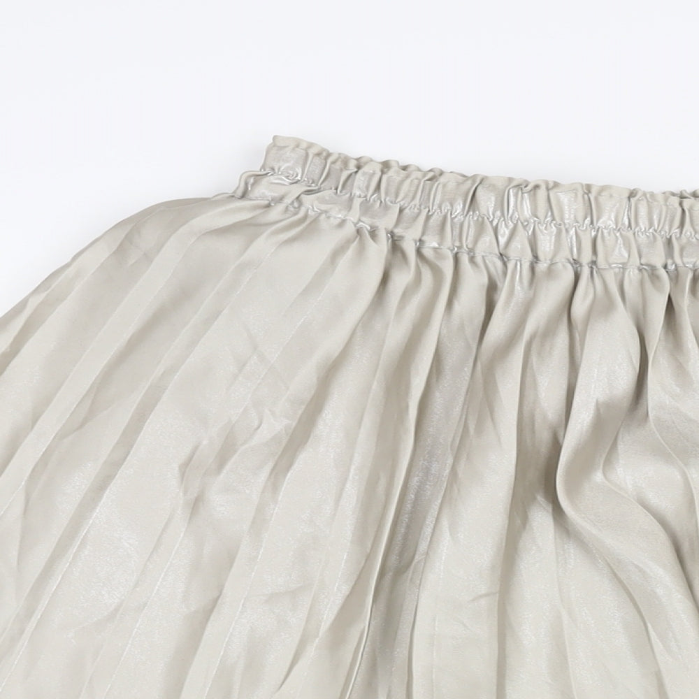 H&M Womens Grey Polyester Flare Skirt Size 8