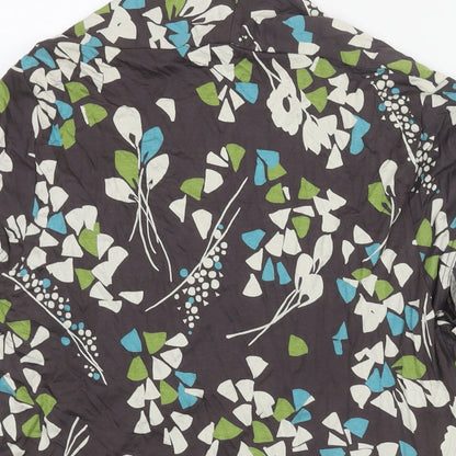 Minuet Womens Brown Floral Viscose Basic Blouse Size 18 Square Neck