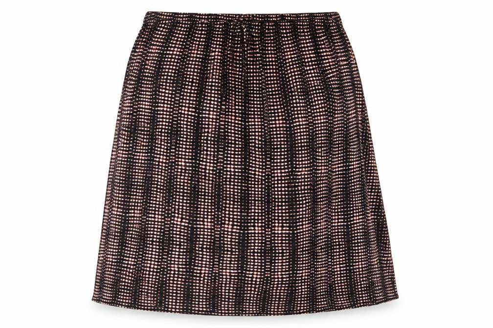 Per Una Womens Black Geometric Polyester A-Line Skirt Size 16 Drawstring