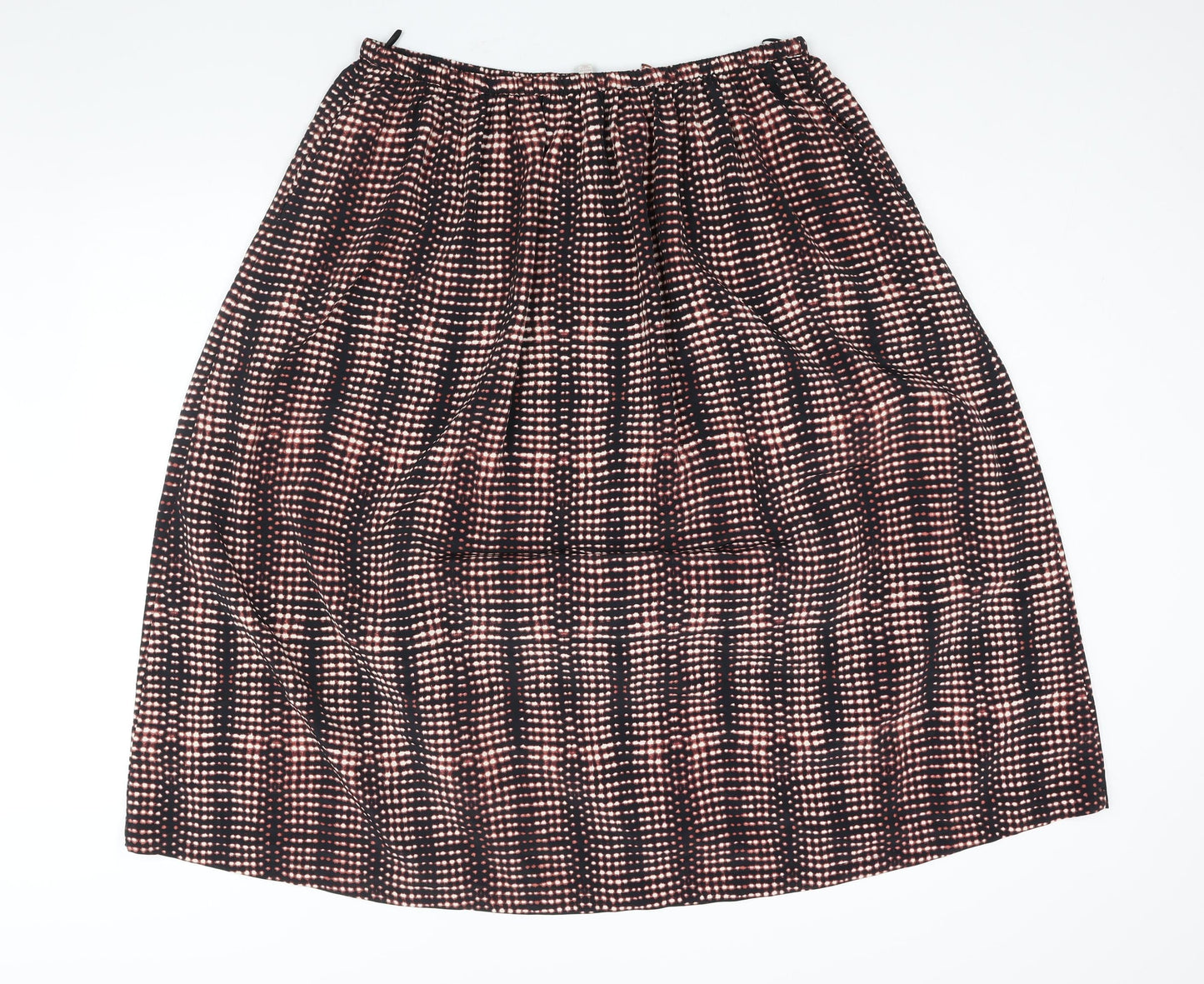 Per Una Womens Black Geometric Polyester A-Line Skirt Size 16 Drawstring