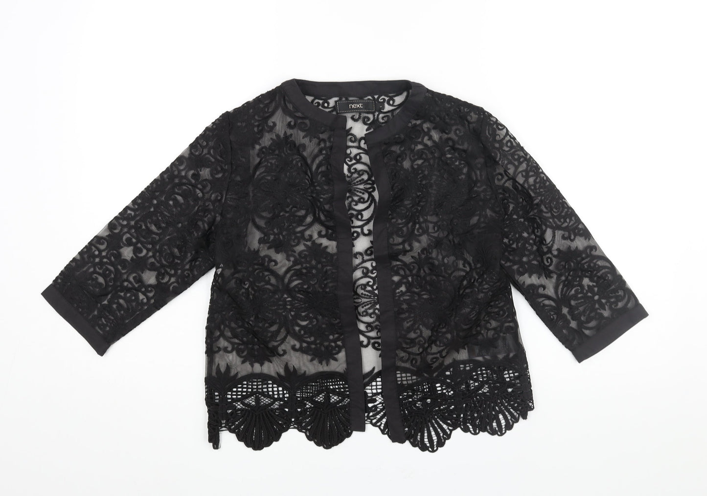 Womens UK Size S NEXT Black Kimono Blouse