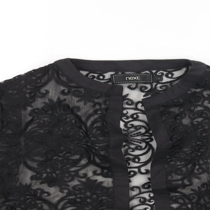 Womens UK Size S NEXT Black Kimono Blouse